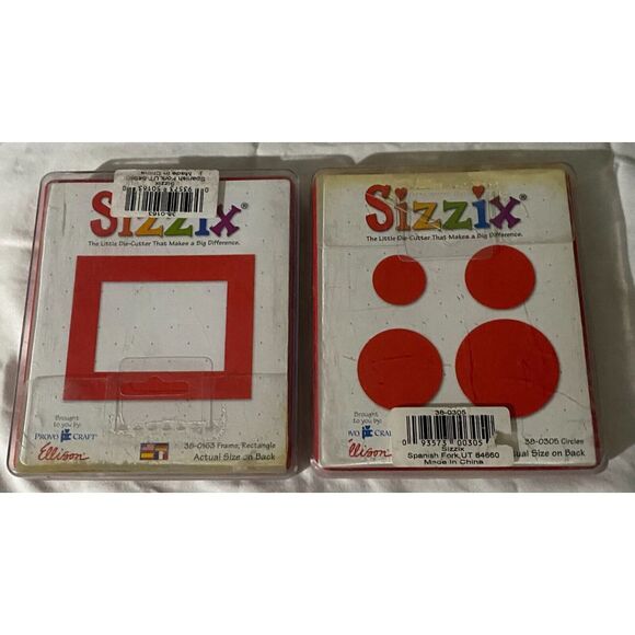 Sizzix Rectangle Frame & Circles Creative Decor Papercraft Die-Cut Shapes Pair - Picture 1 of 4